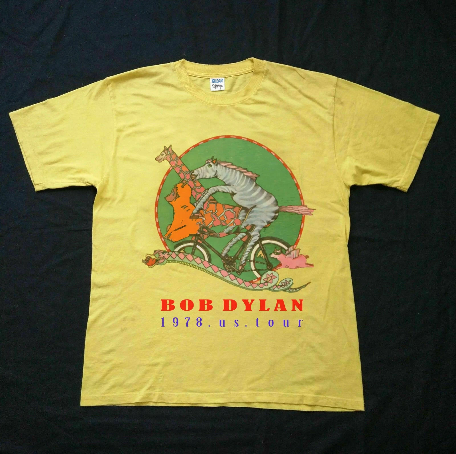 

Vintage 1978 Bob Dylan Tour T-Shirt Reprint Cotton Tee Shirts For Men