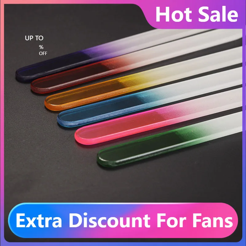 

Профессиональная стеклянная пилка для ногтей, Полировочная прочная зернистость, градиент, радужные кристаллы, инструменты для маникюра и д...