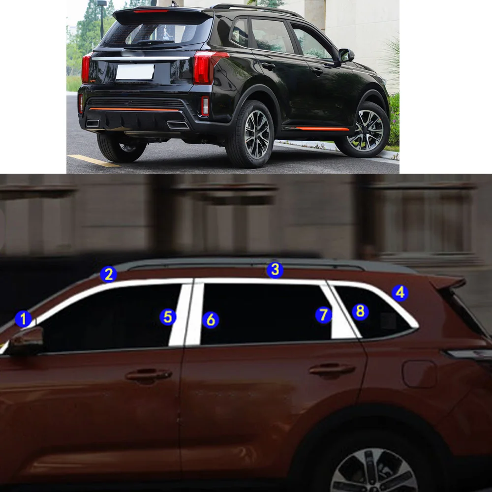 

Автомобильная наклейка из нержавеющей стали, украшение столба, окно, средняя полоса, отделка рамы, запчасти для KIA Sportage R 2018-2021