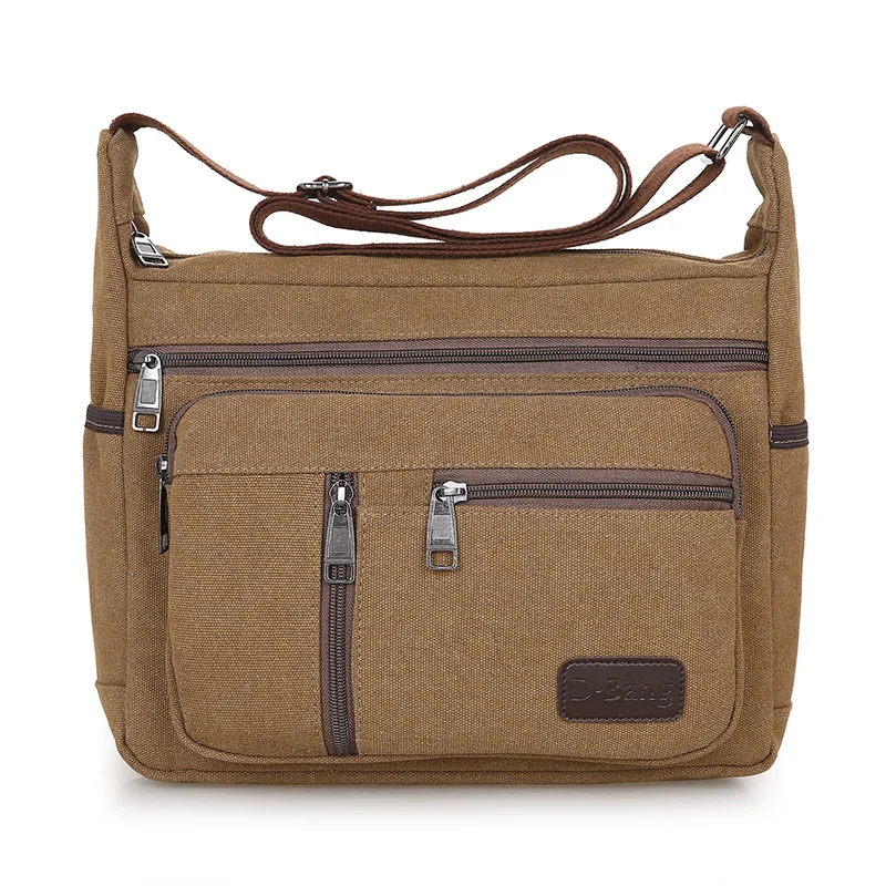 

Crossbody Solid Bags Handbags Multifunction Casual Bag Top-handle Shoulder Travel Canvas Men Zipper Messenger Vintage Men