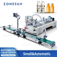 zonesun liquid filling machine automatic bottle food beverage machinery with conveyor desktop juice milk packaging line