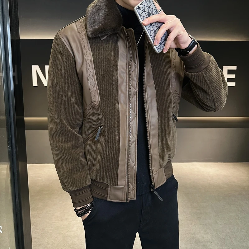 Новая высококачественная пуховая куртка из шерсти и с толстым меховым