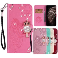 flip glitter leather wallet case for sam galaxy a52 a52s a13 a12 a32 a33 a53 a22 s21 s10 s20 s22 plus note20 ultra owl cover