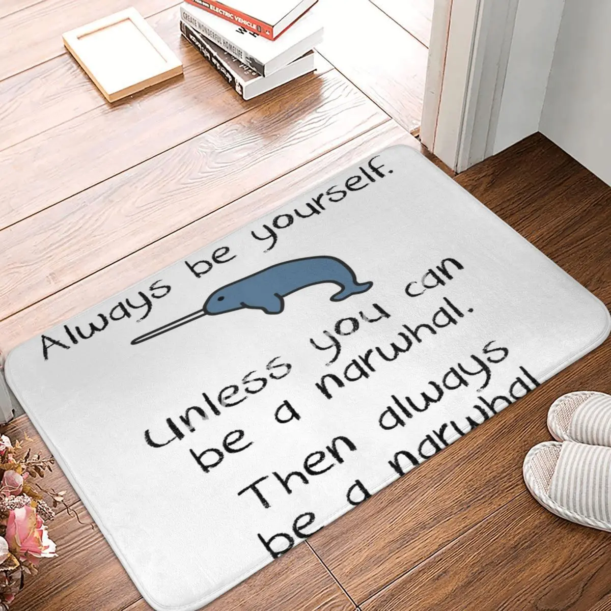 

Always Be A Narwhal Funny Cute Design Carpet, Polyester Floor Mats Popular Durable Carpets Festivle Gifts Mats Customizable