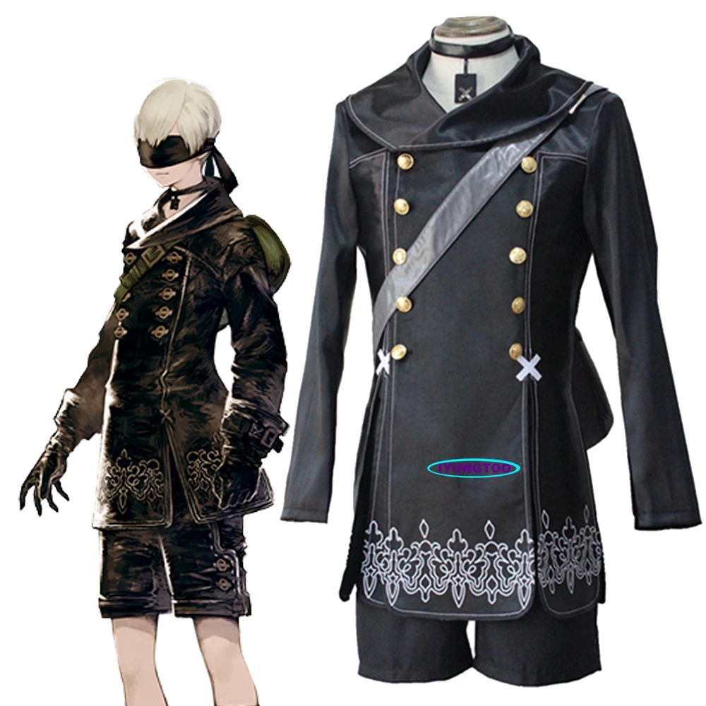 

Костюм для косплея NieR Automata YoRHa No.9 Тип S, полный комплект, черная униформа, парик, мужской нарядный костюм на Хэллоуин, карнавал, вечеринку