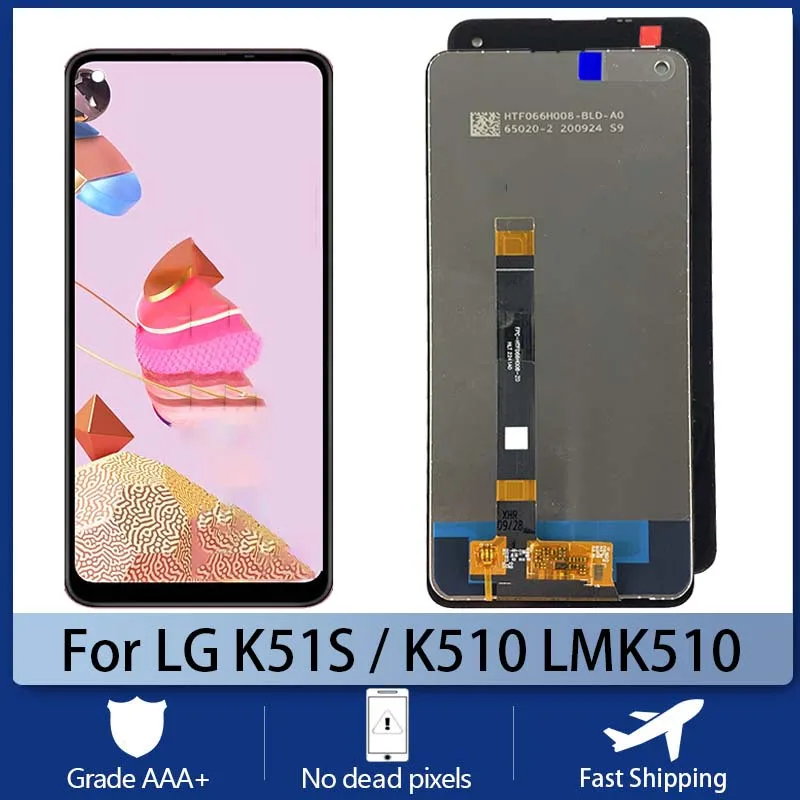 Для LG K51S 2020 K510 Мобильный телефон Screen Tela LCD дисплей кодирующий преобразователь сенсорного экрана в сборе Screen дигитайзер в сборе K51S LMK510EMW LM-K510EMW