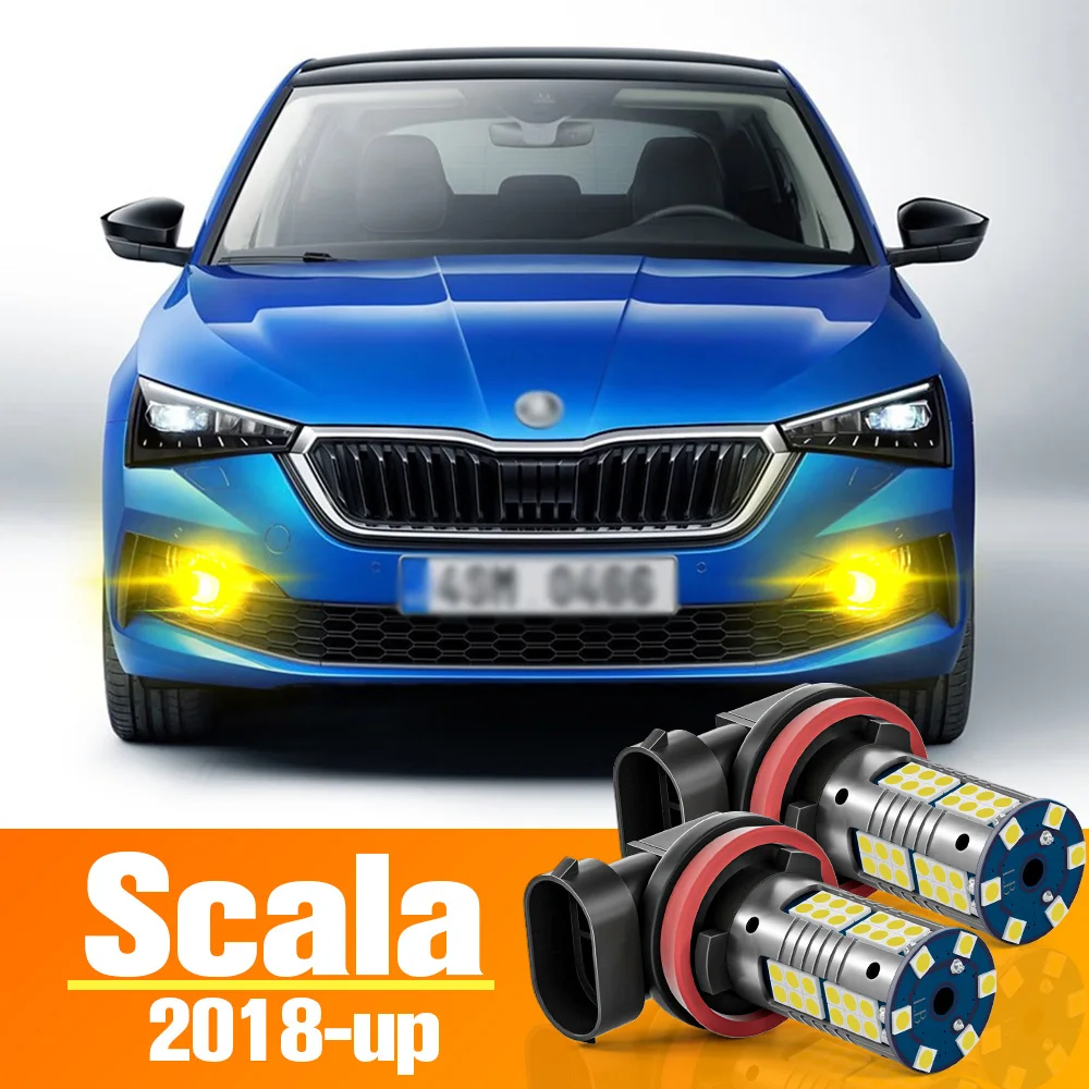 

2pcs LED Front Fog Light Bulb Accessories For Skoda Scala 2018 2019 2020 2021