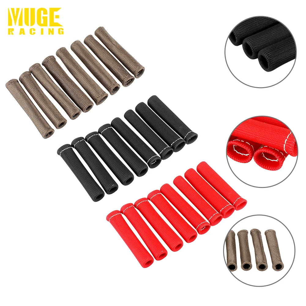 8pcs/Set 1200°F Spark Plug Wire Boots Protector Sleeve Heat Shield Cover Car Truck Engine Heat Shield Thermal Cover BTD027