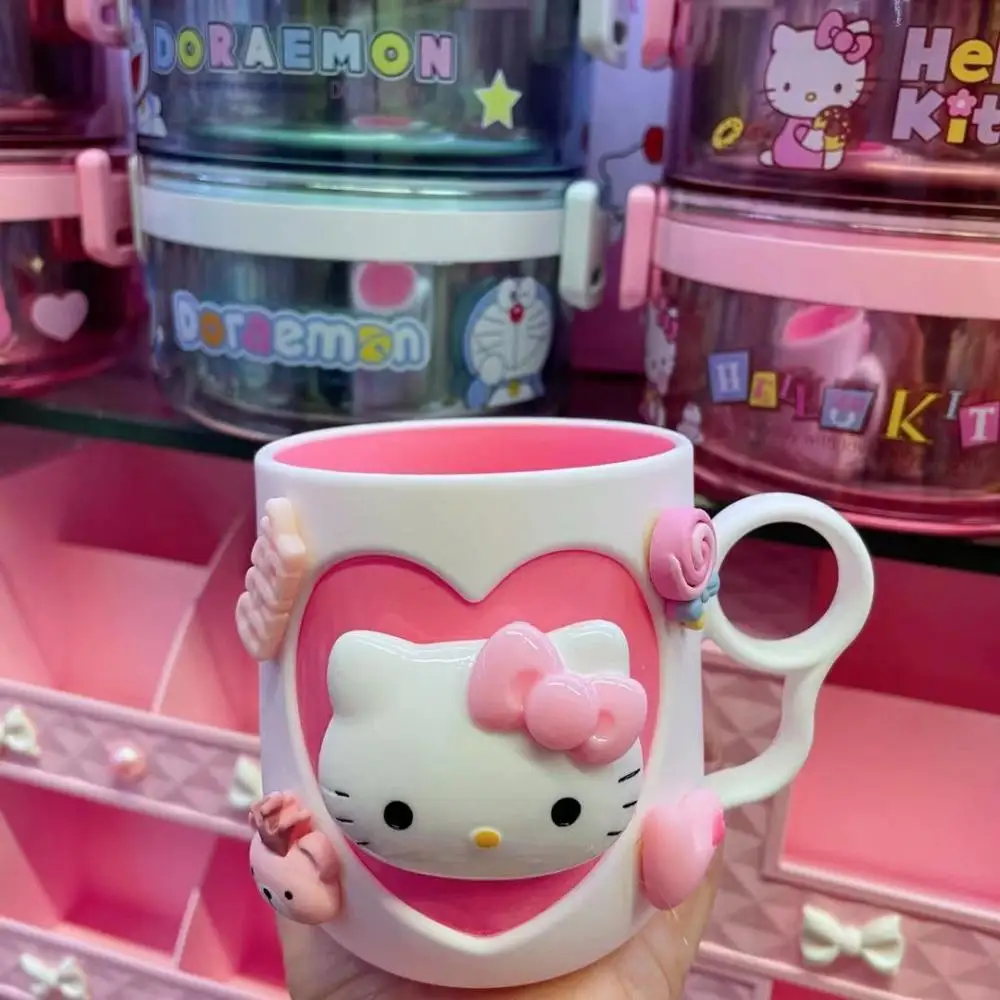 

Sanrio Hello Kitty Washing Cup Kawaii Kt Anime Figure Kuromi Water Cup Brush Teeth Gargle Plastic Child Lovers Student Household