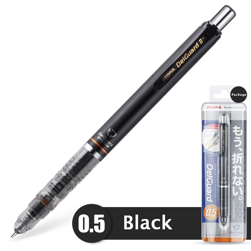 

Японский механический карандаш ZEBRA DelGuard 0,3/0,5/0,7 мм с непрерывным грифелем, разноцветная автоматическая ручка, эстетические школьные принадлежности для детей