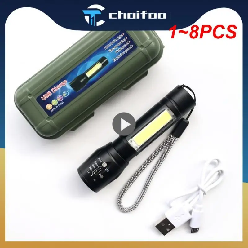 

1~8PCS Powerful LED Flashlight Rechargeable USB 18650 Waterproof Zoom Fishing Hunting 100000 Lumens Tactical Flashlight LED
