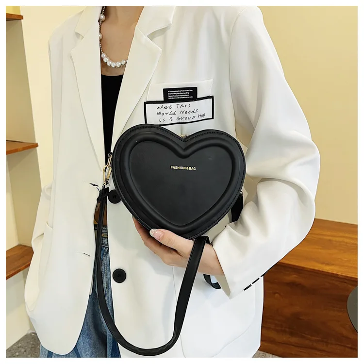 Лидер продаж сумки через плечо в форме сердца для женщин однотонные из