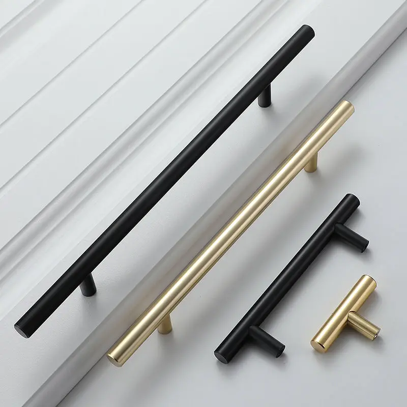 

Black Golden Cupboard Handle Brushed Stainless Steel Kitchen Cabinet Door Knob Furniture Drawer Pull Hardware Furniture Handles