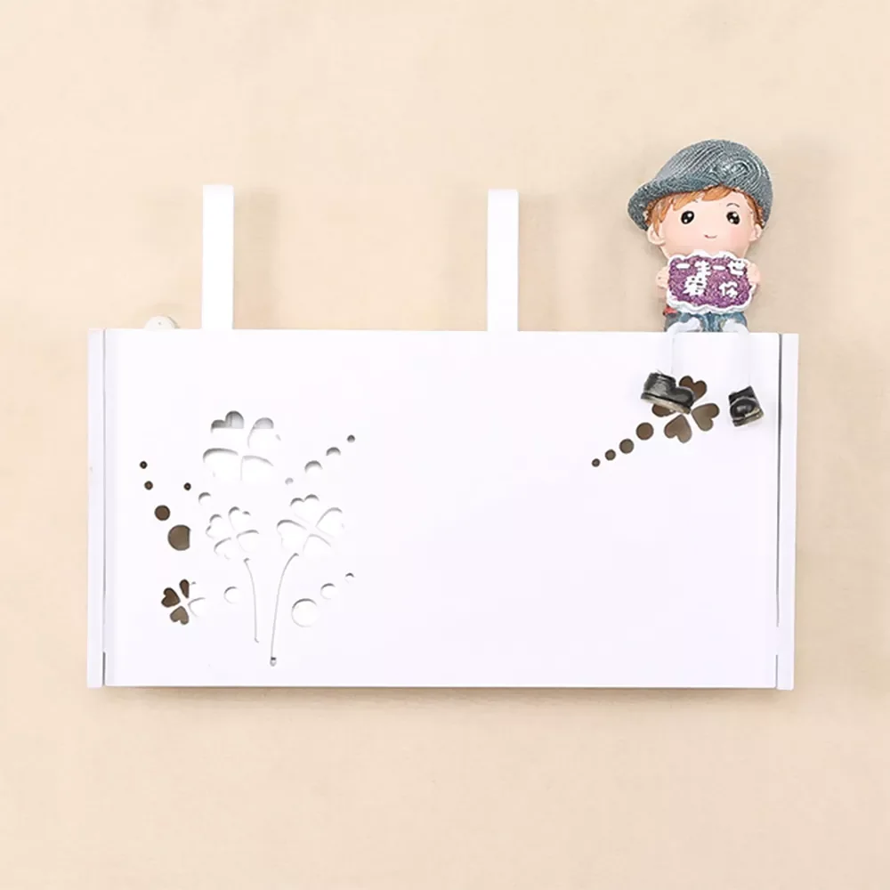 

Multifunction Shelf Wireless Wifi Router Box PVC Wall Shelf Hanging Plug Board Bracket Storage Box Bins Smile Cat Pattern #