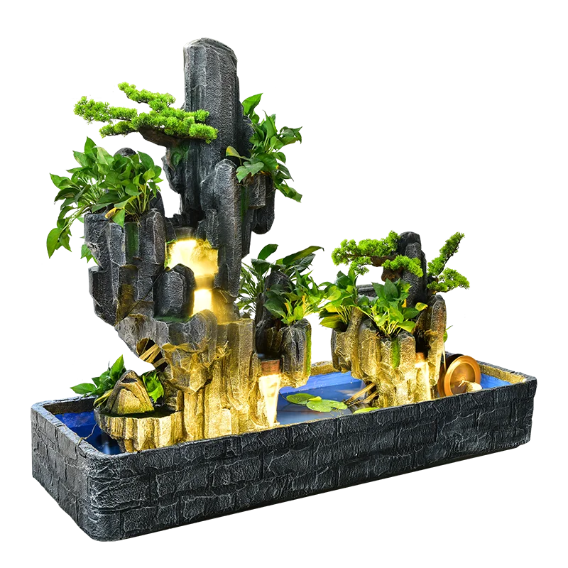 

Wyj Artificial Mountain and Fountain Villa Home Fish Pond Landscape Floor-Standing Decorations Landscaping
