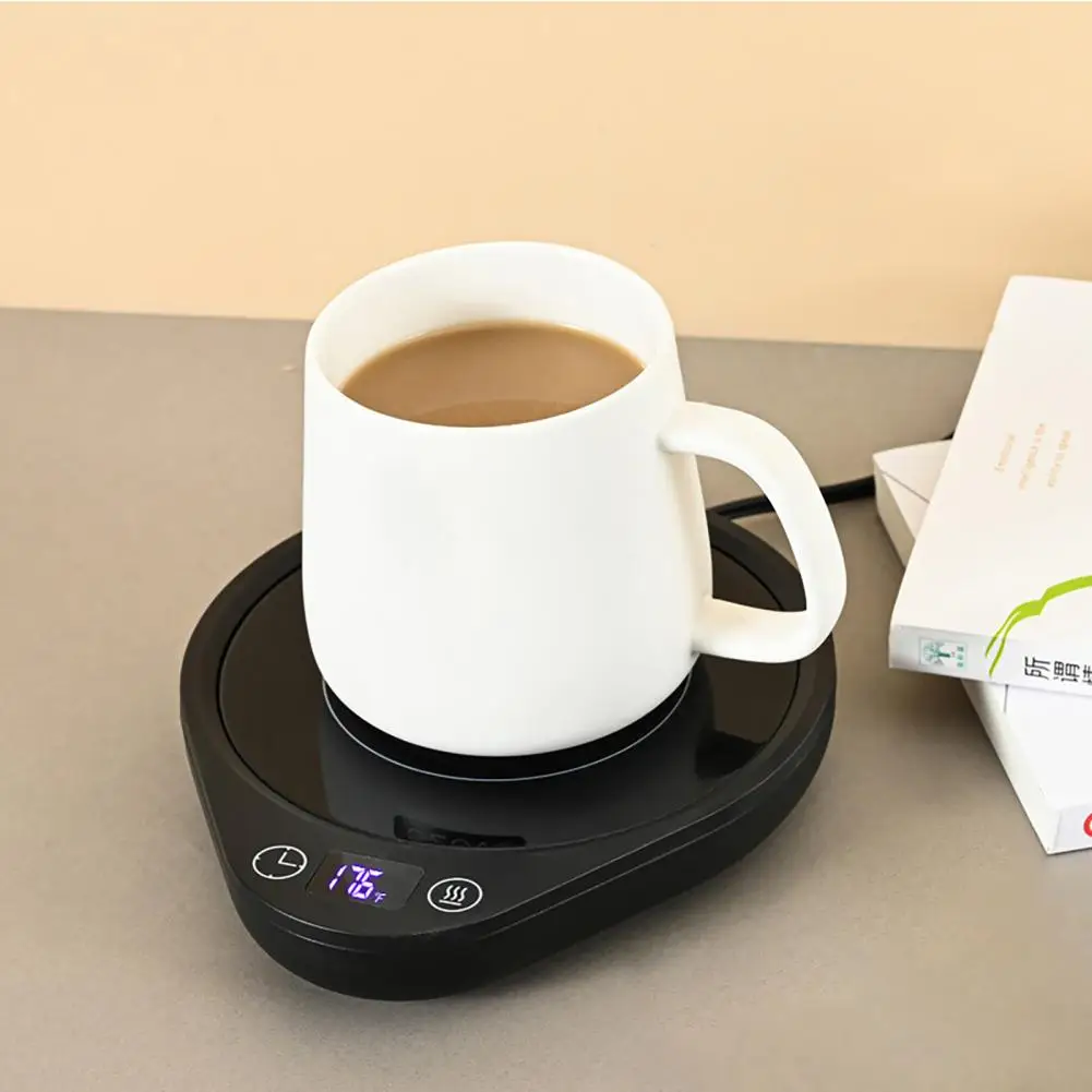 

Coffee Heating Pad 1 Set Practical Heating Evenly 2-12H Timing Office Winter Heating Coaster Cup Heater for Dining Room