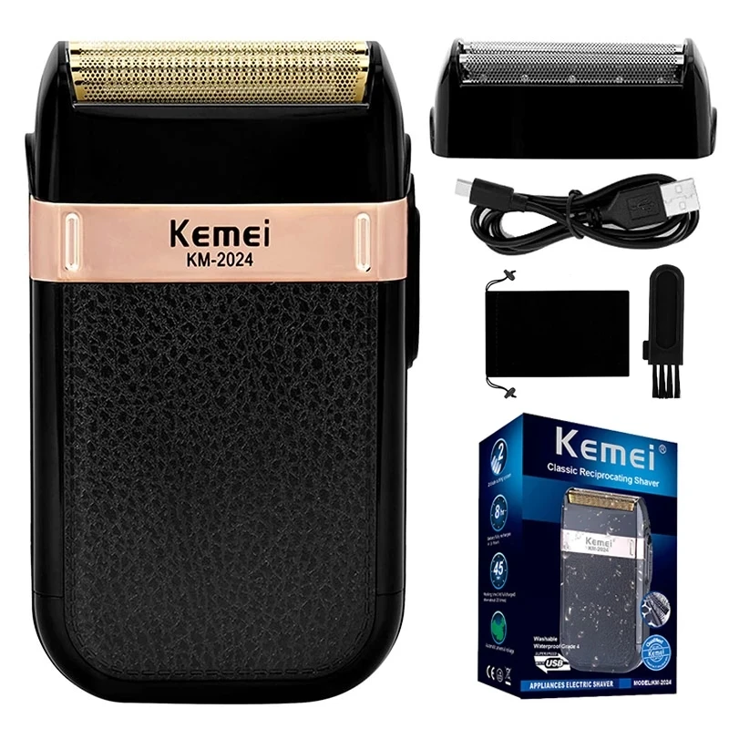 

Kemei Rechargeable shaver beard trimmer for men waterproof electric shaver beard shaving machine bald head electric razor
