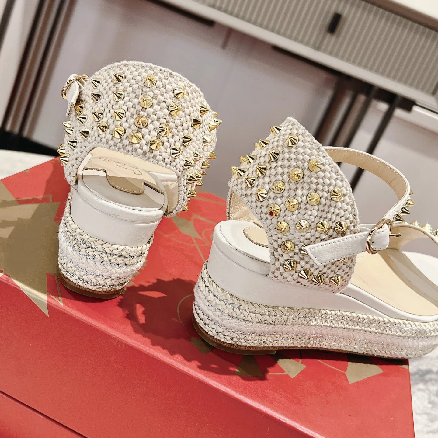 Top Quality Red Sole Womens High Heels 6cm Shoes Luxury Fashion Ladies Braided Sandals Classic Retro Designer High Heel HJ2053