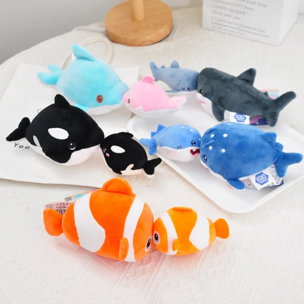 Милые ПП хлопок морские животные мультфильм поцелуй модели акула кукла плюшевый