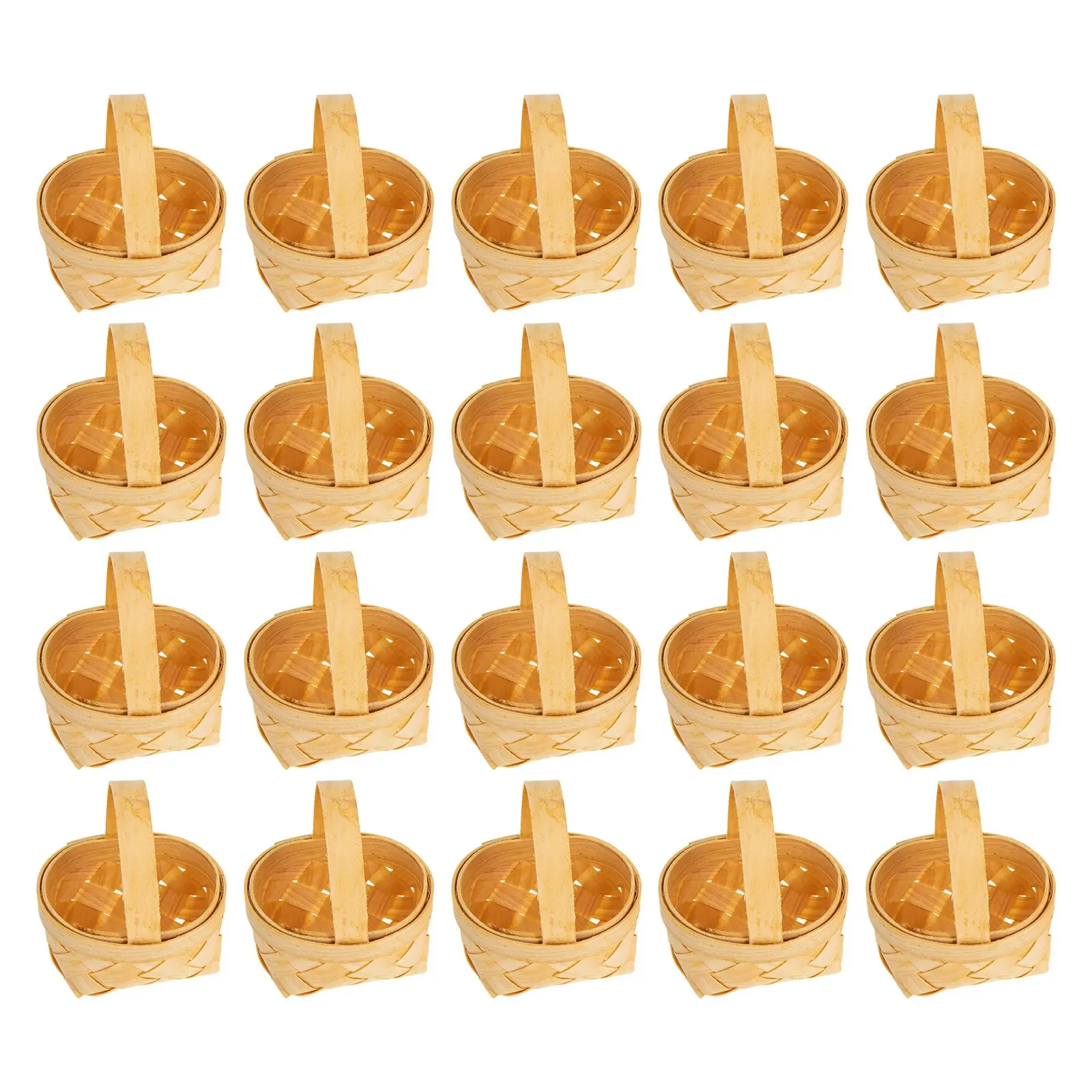 

20Pcs Small Handwoven Candy Baskets Small Gift Baskets Wedding Candy Packing Baskets Happy Candy Festival Candy Packaging Basket