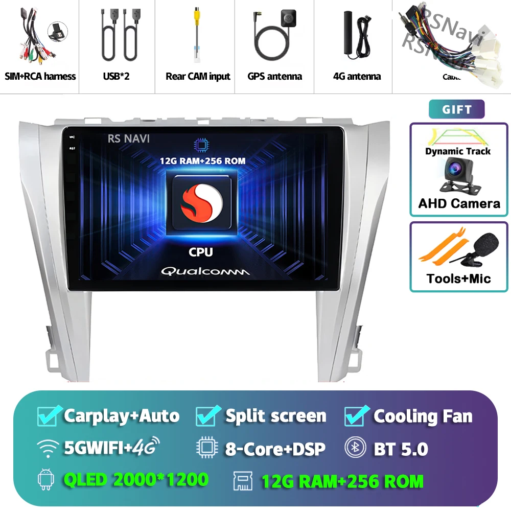 

Android 15 Carplay Auto для Toyota Camry 7 XV 50 55 2014 2015-2017 Автомобильный радиоприемник DSP Навигация Видео Стерео 2Din Плеер Головное устройство