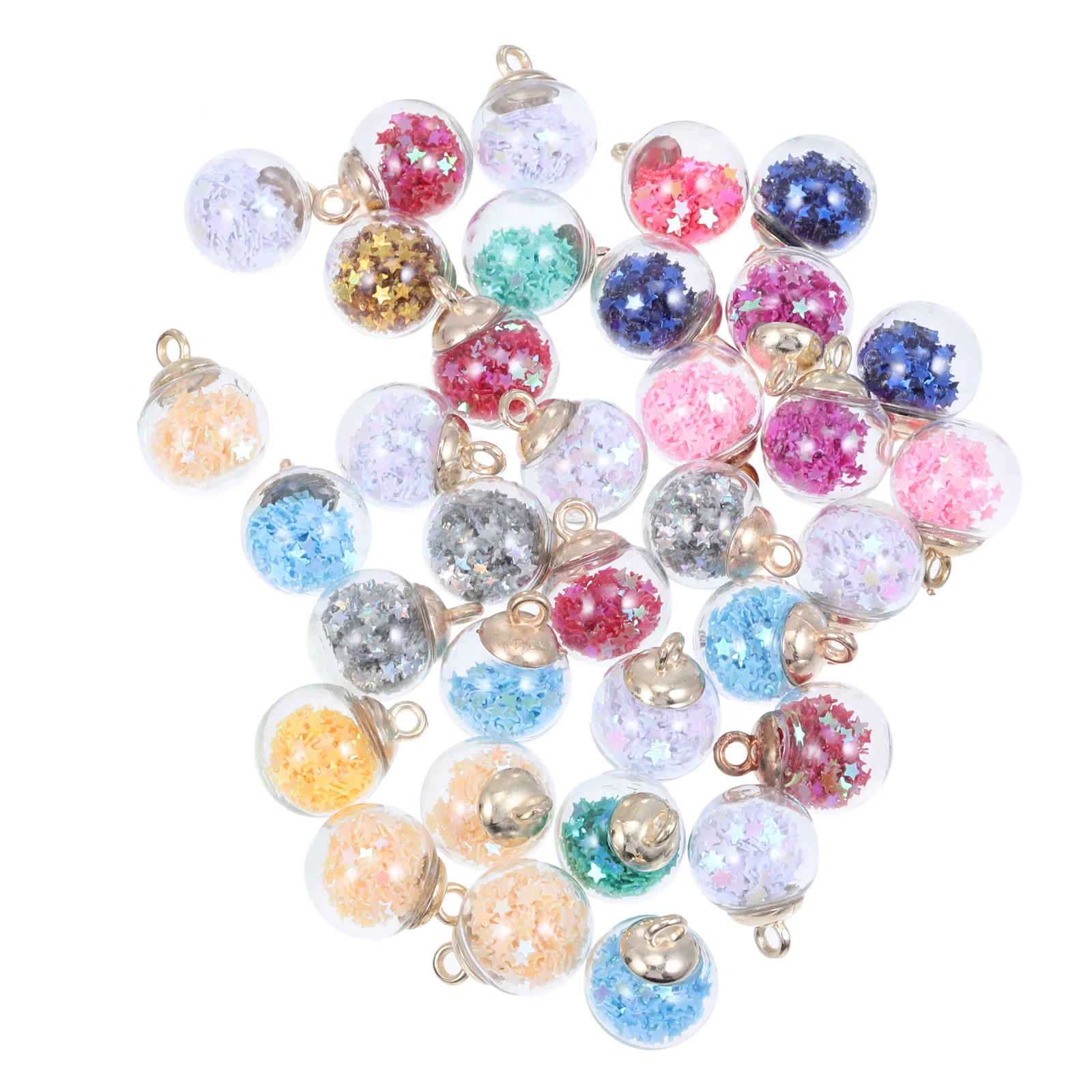 100pcs Glass Ball Charms Glass Ball Pendants Simple Earrings Charms DIY Hanging Pendants Charms for Jewelry  Bracelet  Earring