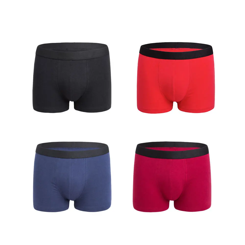 

4 Pcs Cotton Boxershorts Men U Convex Underpants Soft Underwear Breathable Comfortable Boxer Antibacterial Casual Panties