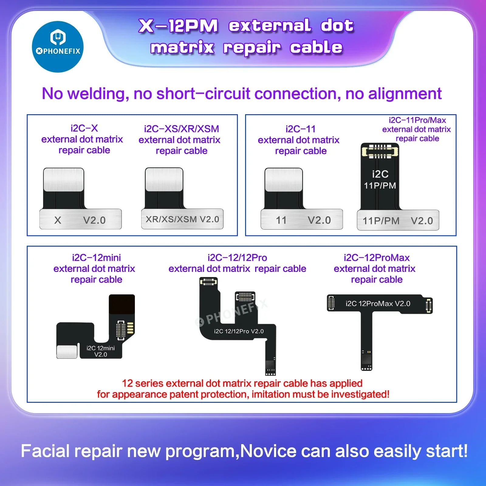 

I2C Face ID Repair Face Dot Matrix Projection Repair Detector Гибкий кабель для IPhone X-15 ProMax ix Face ID не проблем работы