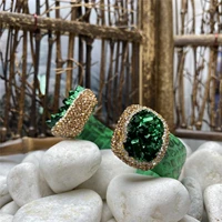 european and american style electroplating crystal teeth rhinestone green bracelet ladies personality trend jewelry