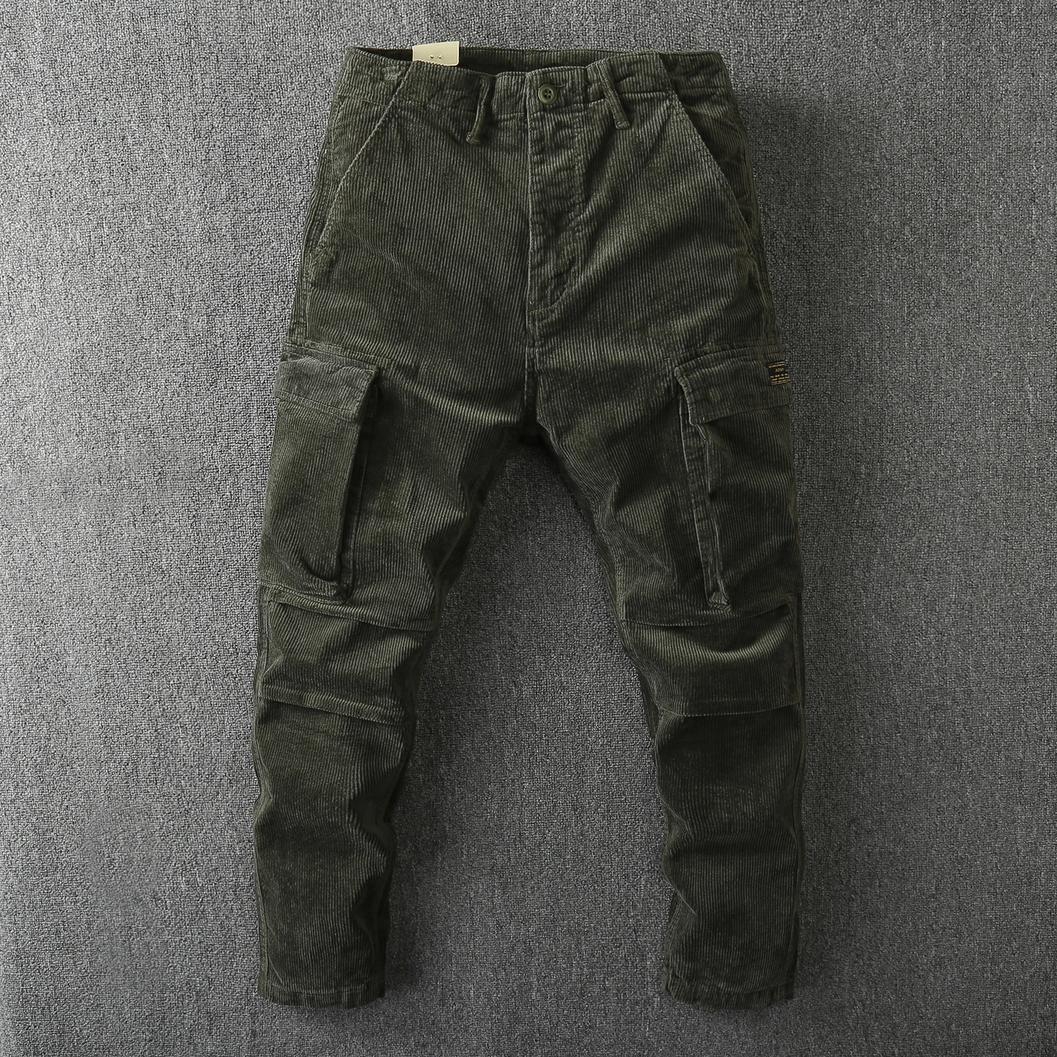 366# Winter New American Retro Heavyweight Corduroy Cargo Pants Men's Fashion Washed Muti-pocket