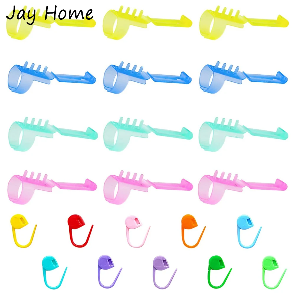 

15PCS Plastic Yarn Guide Separated Yarns Tools with 20pcs Knitting Stitch Marker Stitch Needle Clip for Knitting Quilting Sewing
