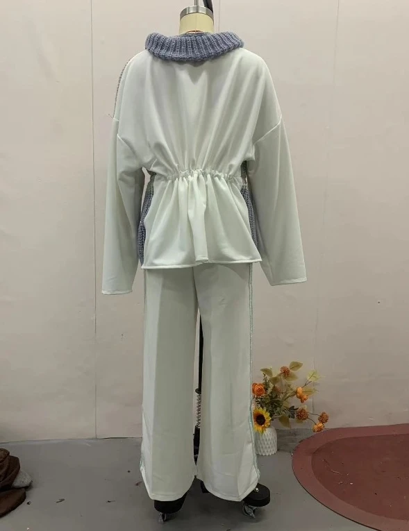 Элегантные комплекты из 2 предметов для женщин модный толстый вязаный свитер с