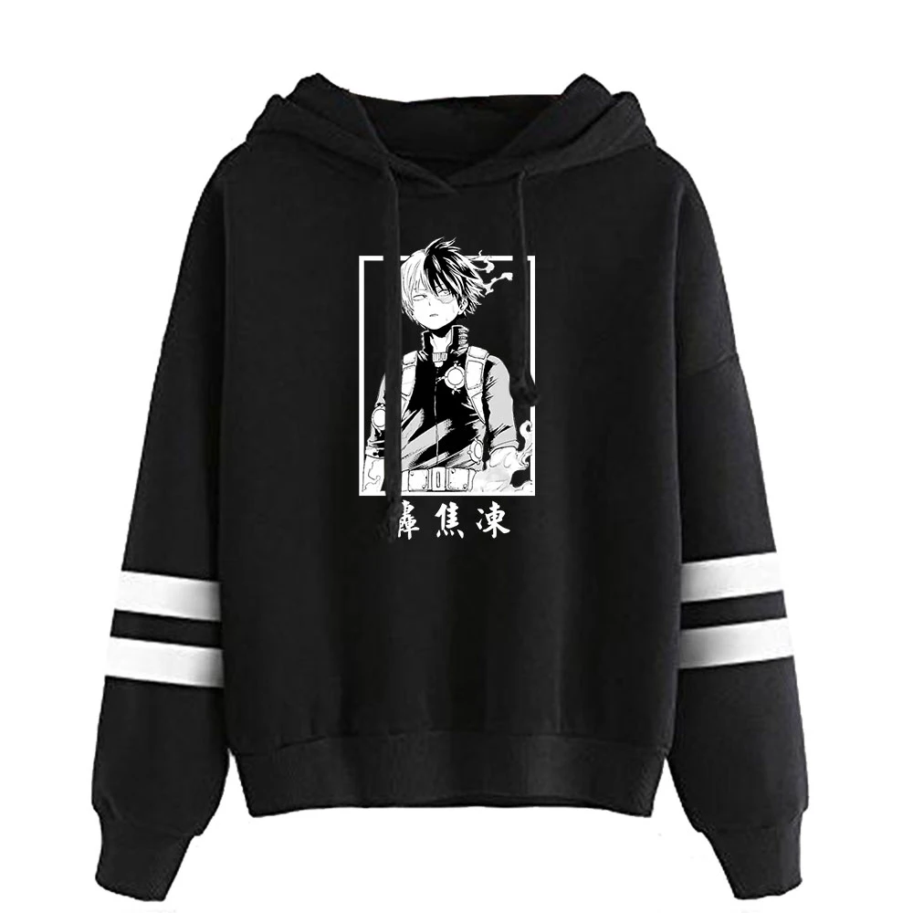 

Band My Hero Academia Hoodies Unisex Pocketless Sleeve Women Men's Sweatshirt Harajuku Streetwear Shoto Todoroki Clothes Tops