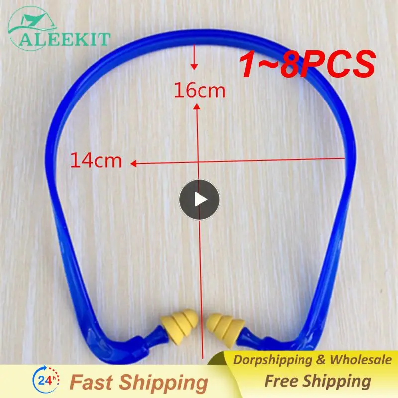 

1~8PCS Swim Reusable Hearing Protection Noise Reduction Earplugs Earmuff Silicone Corded Ear Plugs Ears Protector