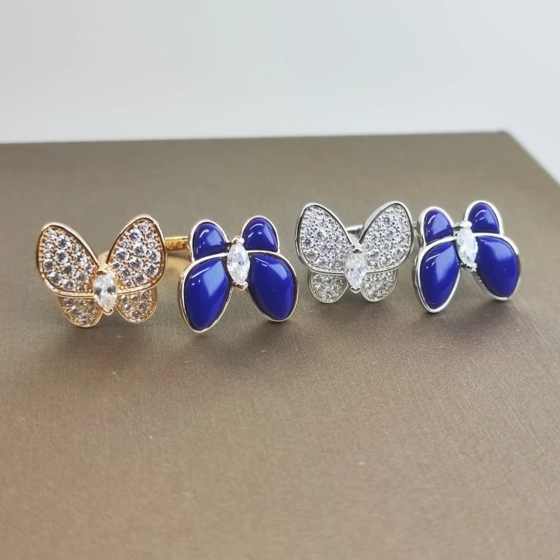 

2023 European and American Premium Butterfly Open Ring 925 Silver Women's Luxury Fashion Brand Jewelry Gift