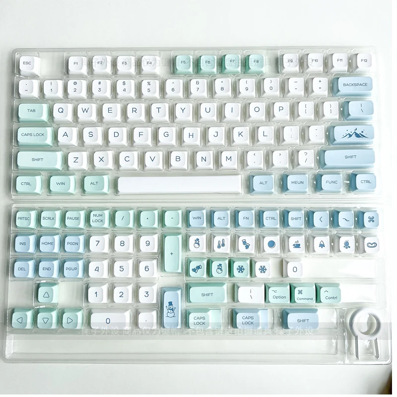 133-Key PBT Keycap DYE-SUB XDA Profile Personalized Simple Snow Mountain Two-Color English Mechanical Keyboard Keycap