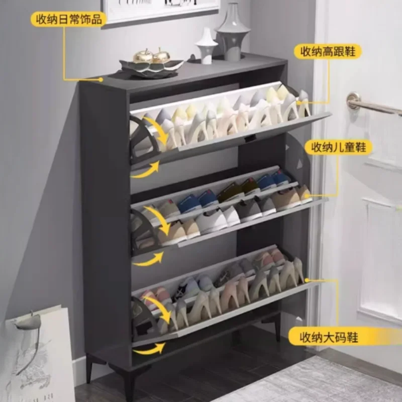 Современная стойка для обуви с выдвижными ящиками сборная вертикальная