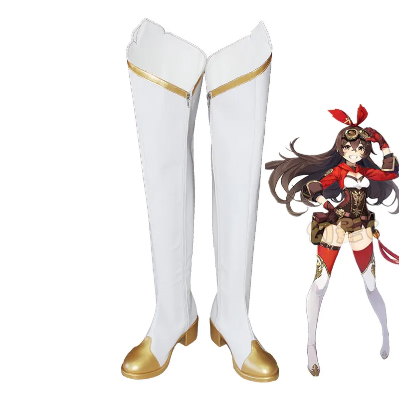 

Обувь для косплея Game Genshin Impact, обувь для косплея Genshin Impact, янтарные сапоги для косплея, женская обувь для карнавала и Хэллоуина, размер 35-48