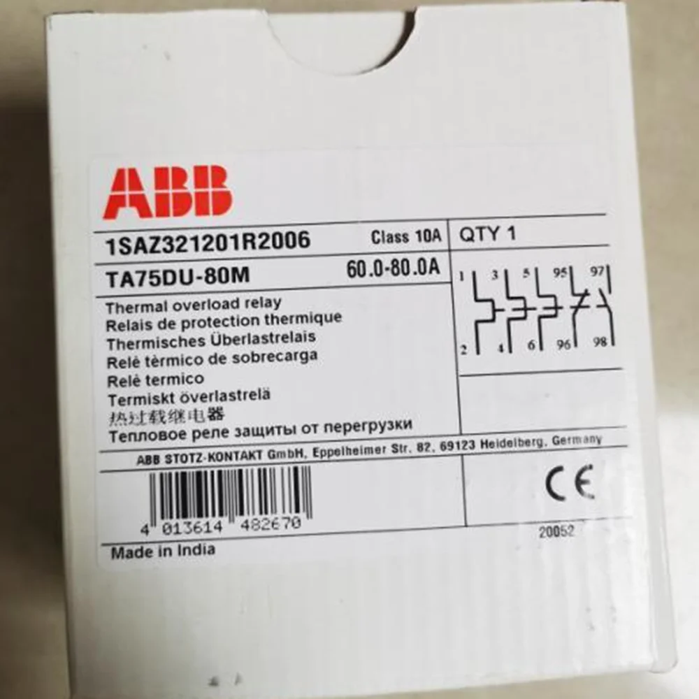 

NEW ABB TA75DU-80M Thermal Overload Relays 55-80A