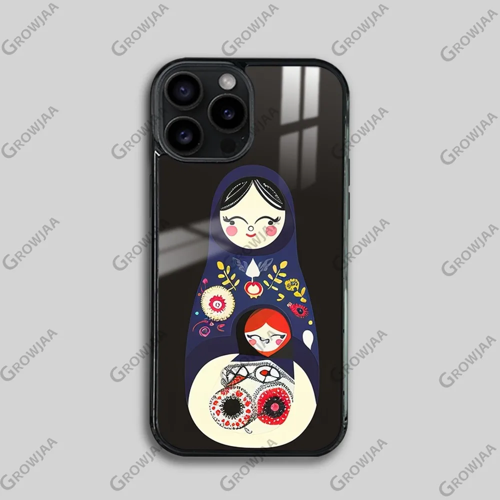 Matryoshka Doll Russia Art Phone Case For iPhone 16 15 14 13 12 11 Pro Max Plus Mini Magsafe Mirror Wireless Magnetic Cover (art.: 3920ca3de970e) - 3920ca3de970e