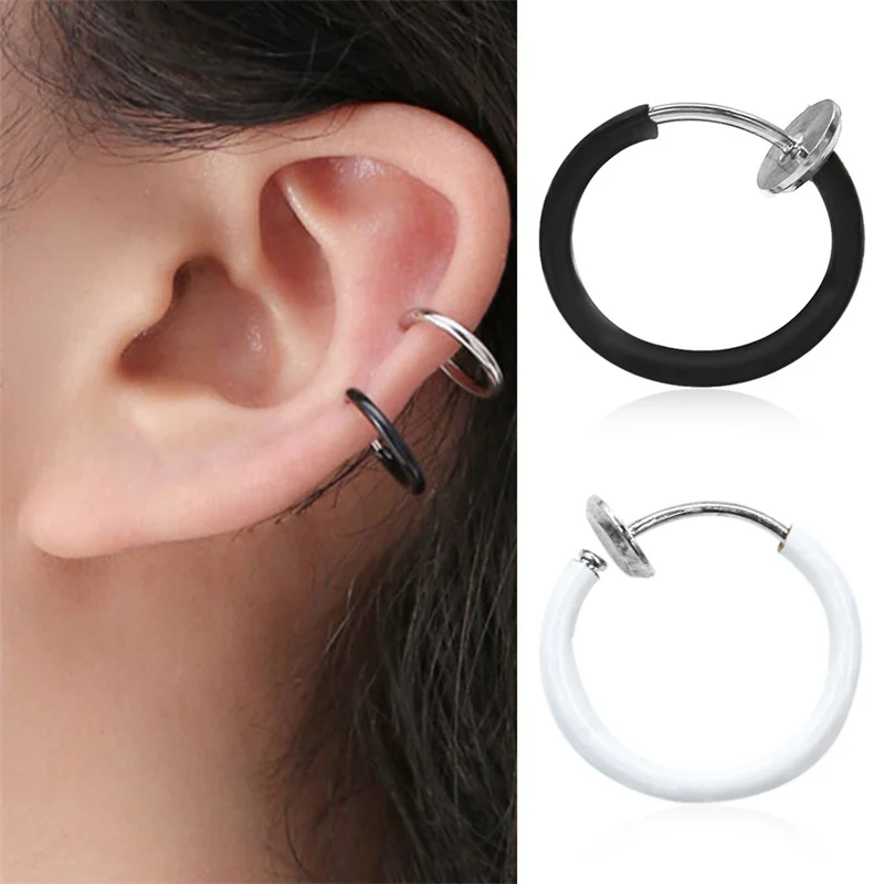 

European and American Simple and Small Hoop Single Earring Fashion High Quality Single Ear Clip Nose Ring Without Piercing