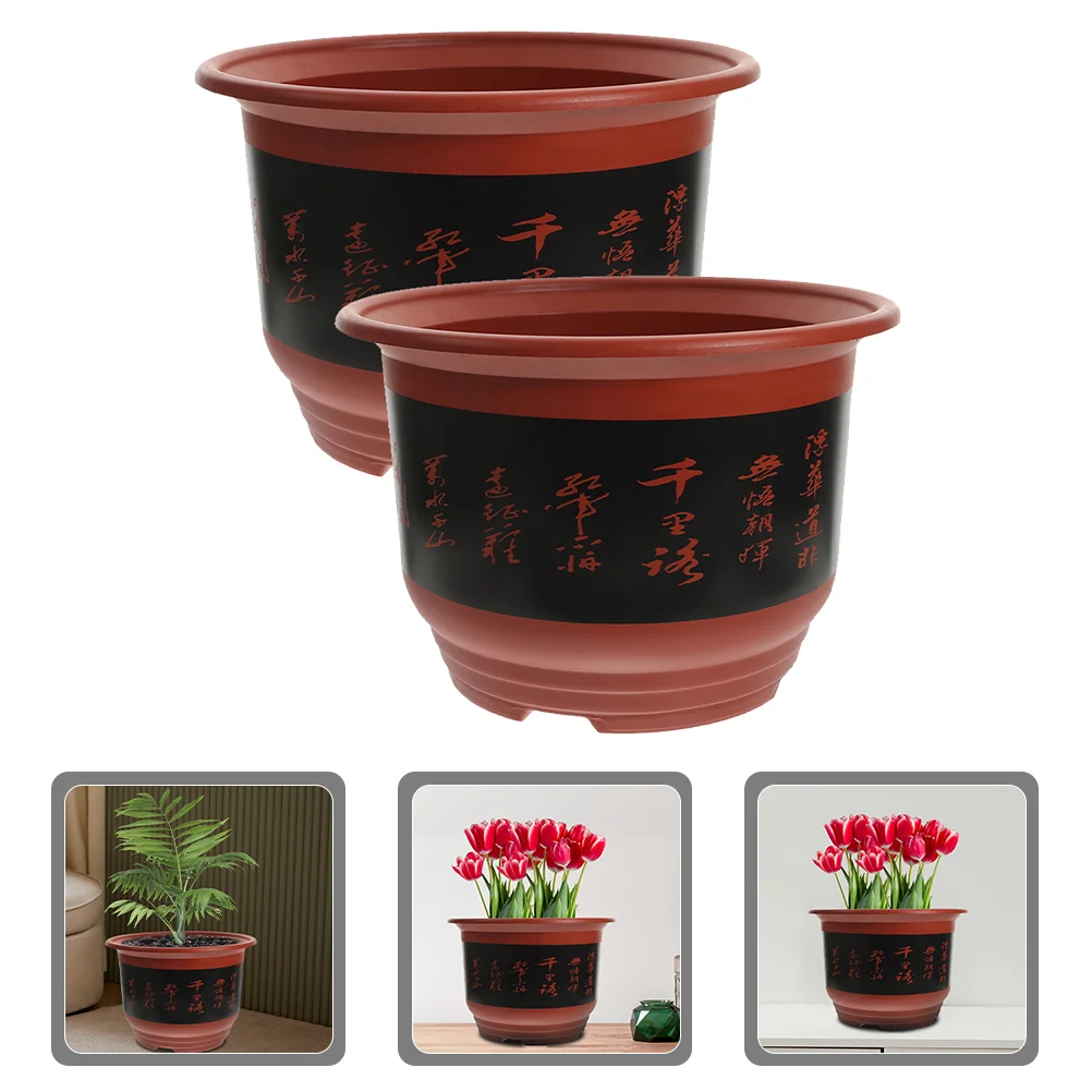 

2 Pcs Pot Pots For Plants Outdoor Plastic Planter Hole Orchid Nursery Green Plants Planters Household Flowerpots Breathable