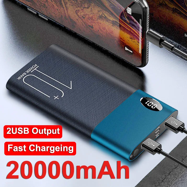 

Two-way Fast Charge Power Bank Portable 20000mAh Charger Type-c Interface Digital Display External Battery for IPad IPhone mi