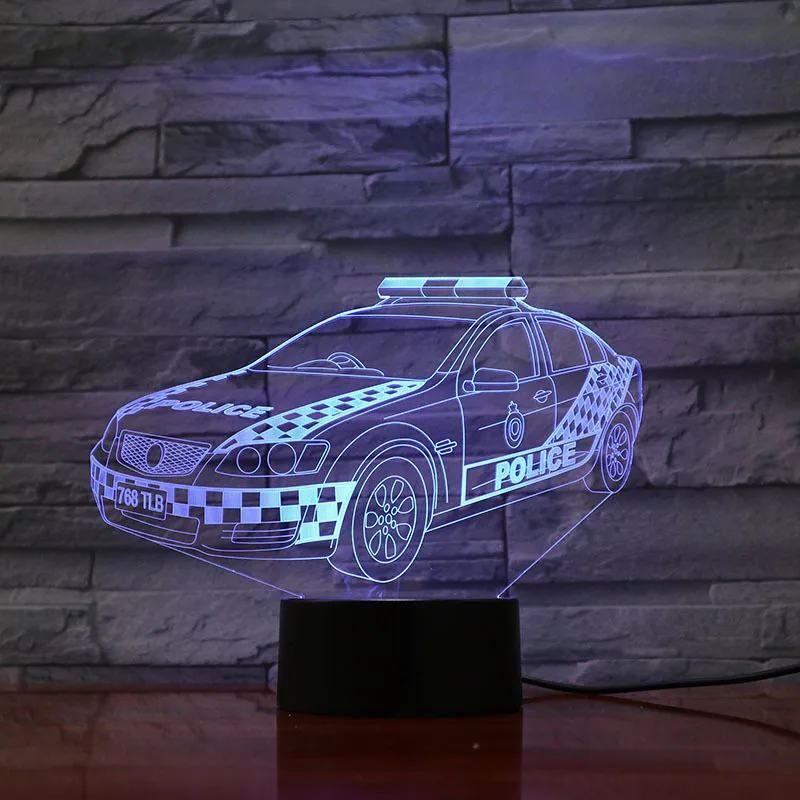 

Police Car Night Lights Sheriff Vehicle 3D Illusion Lamp for Room Decoration Bedside Touch Light LED Neon Lighting Child Gifts