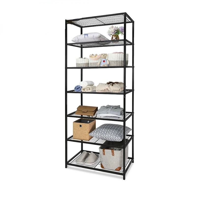 

7 Tier Metal Storage Rack Kitchen Shelf Heavy Duty Wire Shelving Shoe Rack