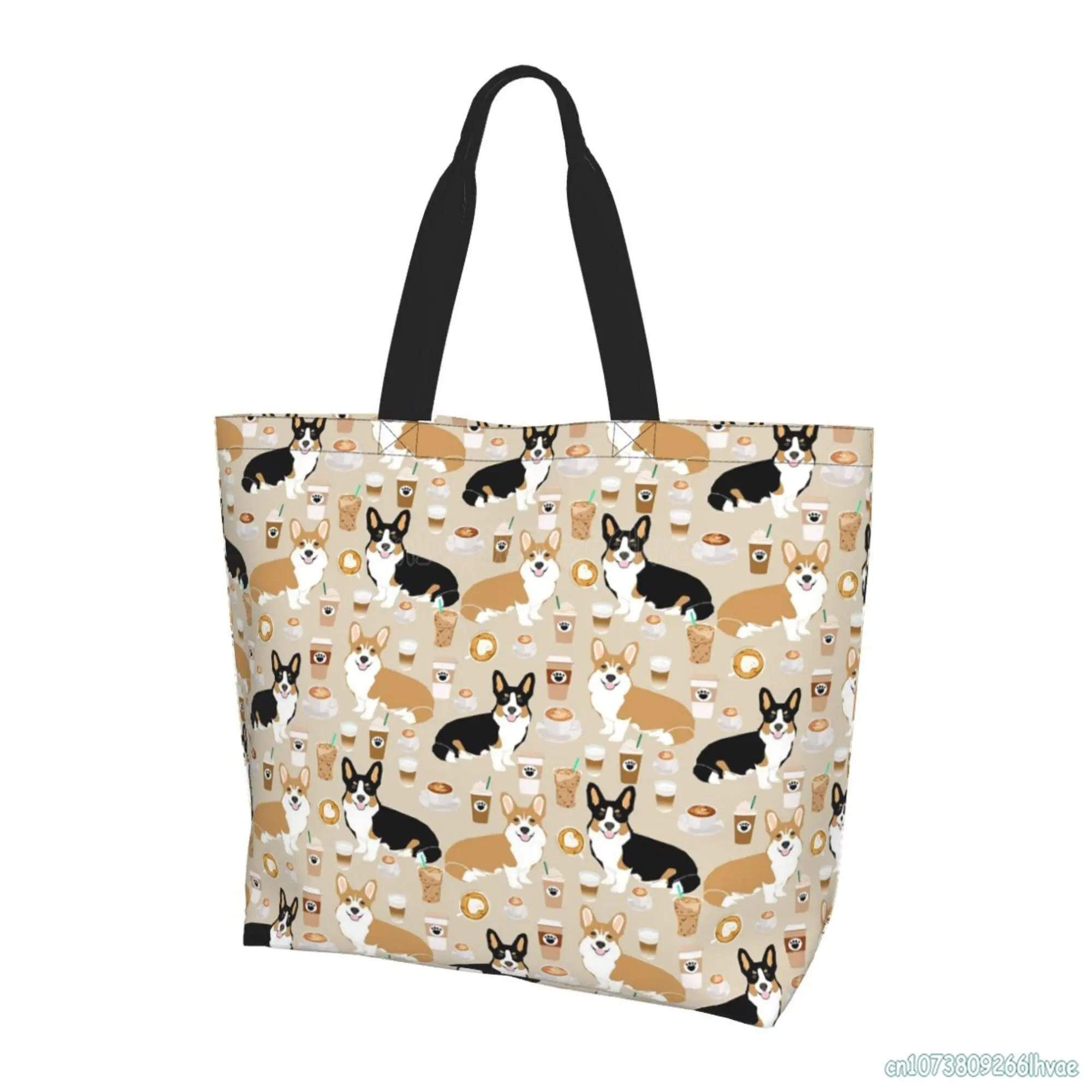 

Cute Corgi Dog Tote Bags Shoulder Bag Beach Bag for Women Reusable Gym Picnic Travel Beach Shopping Work Daily Use Shoppers Tote