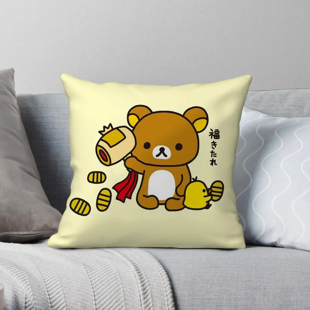 Экологичная клетчатая наволочка R-RilakkumaS полиэстер хлопок квадратная форма