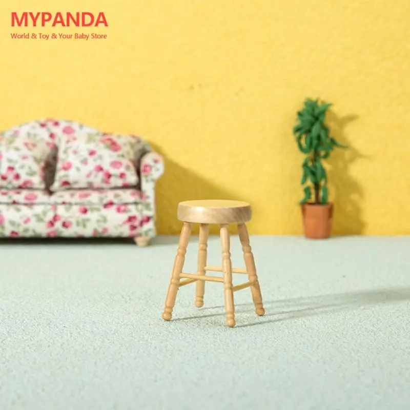 

1 шт. Миниатюрная модель кукольного домика, круглый стул, игрушечные украшения «сделай сам», высокий стул