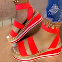 ladies sandals 2022 summer new thick sole buckle open toe roman shoes fashion outdoor lightweight gladiator luxury sandals mujer