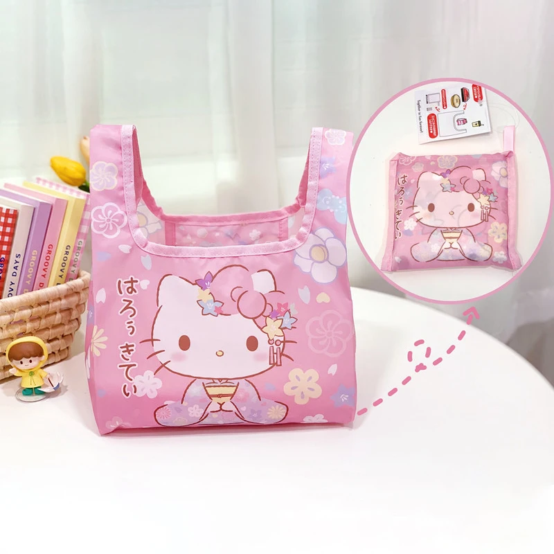 

Sanrio Bento Bag Hello Kitty My Melody Cartoon Portable Lunch Box Bags Food Storage Handbags Travel Picnic Kids Food Bag